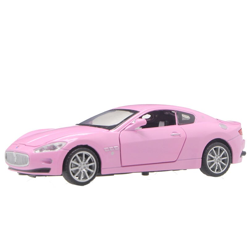 1:32 마세라티 GT 시뮬레이션 합금 자동차 모델, 핑크 한정판 어린이 소년 소녀 장난감 수집 장난감 피규어 E86